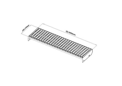 900x270 P-Treppenstufe (30x2, 33/33, feuerverzinkt)