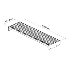 1000x270 P-Treppenstufe (30x3, 33/33, feuerverzinkt)