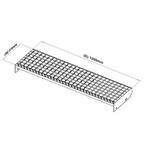 1200x270 P-Treppenstufe (30x3, 33/33, feuerverzinkt)